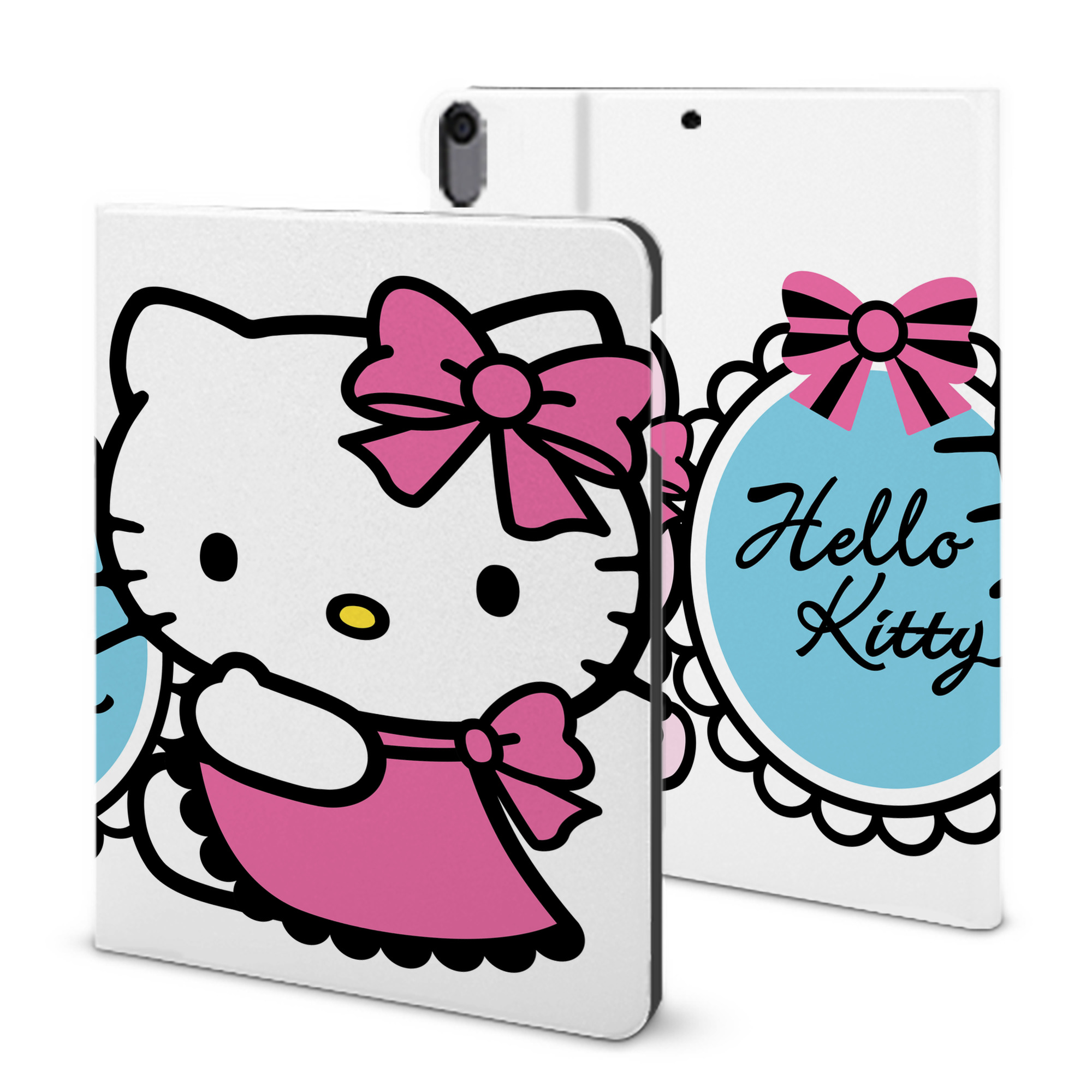（画像用） Hello Kitty ハローキティ IPad ケース ブック型 PUレザー TPU 耐衝撃 軽量 薄型 ペン収納なし 全面保護 IPad 各モデル対応